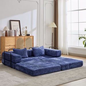 Divano Modulare a Due Posti con Struttura in Metallo, Convertibile in Letto, Forma Fissa, Senza Montaggio Richiesto - Product Image 3