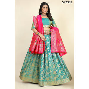 Lehenga Choli tradicional.

Obtén un toque tradicional a tu look adornando este Lehenga en material Jacquard embellecido con All-o - Product Image 6