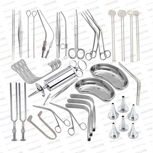 Vaslcare - Juego de 39 Instrumentos de Examen ORL, Kit de Diagnóstico y Cirugía Manual de Acero Inoxidable para Oído, Nariz, Garganta, Cara y Cuello - Product Image 1