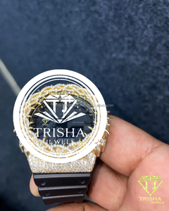 Designer Thorn Bezel VVS Moissanite <b>Diamond</b> <b>Watch</b> in 925 Sterling Silver Fully Iced Luxury Men's Timepiece - Product Image 3