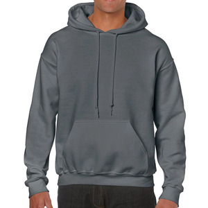 Sweat-shirt à capuche pour homme en molleton épais respirant, tissu molletonné en coton, plusieurs couleurs unies, cordon de serrage avant, décontracté - Product Image 1