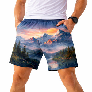 Pantalones Cortos Deportivos para Hombre con Estampado de Montaña Natural, de Secado Rápido, al por Mayor, Personalizados, Fabricante OEM - Product Image 2