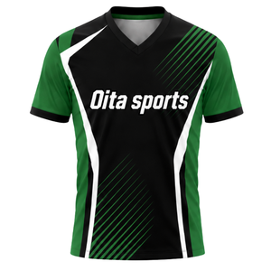 Customized Black Green White Sublimated Volleyball Jersey Short Sleeve Athletic Team Sports <b>Shirt</b> Training Tournament Apparel - Product Image 1