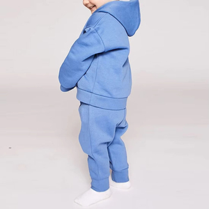 Conjunto Deportivo de Invierno para Niños, Estilo Casual, Tallas Grandes, Personalizable, con Capucha y Panel Frontal de Lona, Diseño Liso con Logotipo - Product Image 4