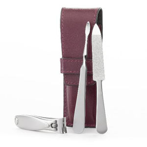 Estuche de Manicura de Viaje de Cuero Vacuno Genuino de Primera Calidad en Oferta |   Organizador compacto y duradero con elegante cierre a presión - Product Image 5