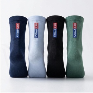 North Approach Crew <b>Socks</b> Solid Color Breathable Cotton Adult Daily Casual <b>Socks</b> Spring Season - Product Image 2