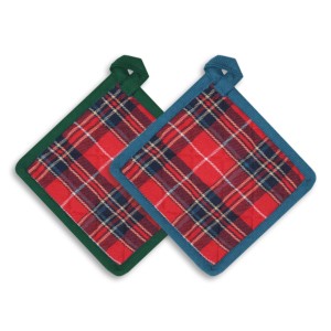 Porte-plat 100% coton écologique, résistant au four, à séchage rapide, avec motifs rayés et à carreaux, pour Noël. - Product Image 6