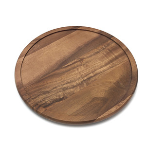 Assiette de service ronde en bois écologique avec incrustation émaillée motif arbre, idéale pour la restauration (vente en gros) - Product Image 2