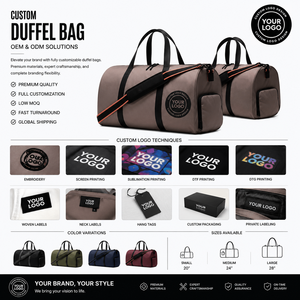 Sac de voyage en toile pliable extra large personnalisé avec logo, léger, extensible, imperméable, avec fermetures éclair et poignées - Product Image 5