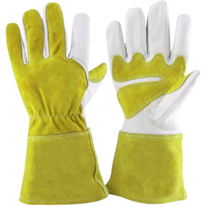 Gants de soudage en cuir de vachette grainé renforcé de qualité supérieure, résistants, pour travaux industriels, protection des mains, ignifuges - Product Image 2