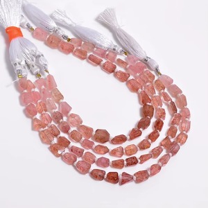 Natural Strawberry Quartz Faceted Nugget Gemstone Beads 6MM 9MM Loose Fancy Carved Beads For Jewelry Making Wholesale Price Bulk - Product Image 6