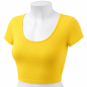 T-shirt court pour femme, coupe décontractée, coton premium, usage quotidien, directement de l'usine, t-shirt court oversize pour femme, léger, mode streetwear. - Product Image 3