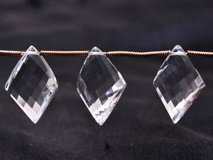 ควอตซ์ AAA ขนาด 10x17 มม.-12x18 มม. ทรงเหลี่ยมไคท์ บริโอเล็ต คริสตัลใสธรรมชาติ พลอยกึ่งมีค่า ทรงสเต็ปคัท ลูกปัดเกลียว สำหรับทำเครื่องประดับ - Product Image 6