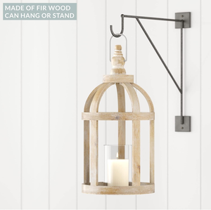 Lanternes en bois faites à la main, style ferme, écologiques, pour mariage en plein air, Noël, décoration de la maison, Ramadan - Product Image 2