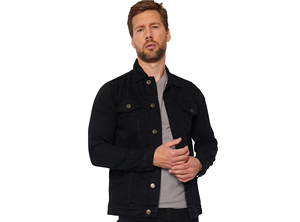 OEM High-End <b>Black</b> <b>Jean</b> <b>Jacket</b> with Metal Buttons - Durable Single-Stitch Denim Construction - Export Quality Casual Wear - Product Image 2