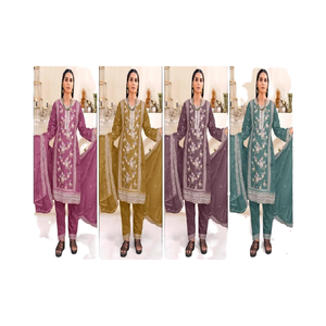 Ethnic Wear <b>Indian</b> Pakistani Designer Exclusive Latest <b>Fabric</b> Semi-Stitched Salwar Kameez Trendy Party Wear Adults Bridal - Product Image 1