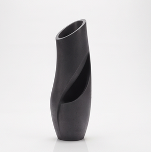 Vase décoratif en métal noir de luxe, texture ajourée abstraite moderne, récipient à fleurs pour la maison, le bureau, le hall, la décoration intérieure - Product Image 1