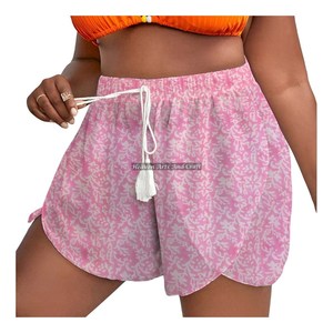 Shorts de Algodón 100% con Estampado Floral Hecho a Mano, Cintura Elástica con Cordón Ajustable, Personalizables con Logotipo - Product Image 2
