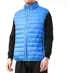 Gilet matelassé sans manches pour homme, bleu roi, isolant, col montant, chaud - Product Image 5