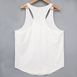 Camiseta sin mangas blanca para gimnasio de poliéster con estampado animal transpirable personalizada para hombre, diseño y tamaño totalmente personalizados - Product Image 5