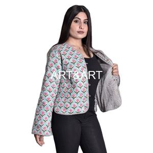 Chaqueta Bomber Acolchada Unisex de Algodón 100% con Bordado Suzani Vintage, Informal, Corta, de Invierno, para Mujer - Product Image 6