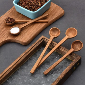 Cuillères doseuses en bois écologiques faites à la main REHMAN CRAFT, manche long coréen, capacité 10 ml, pour assaisonnements, sel, sucre, café - Product Image 1