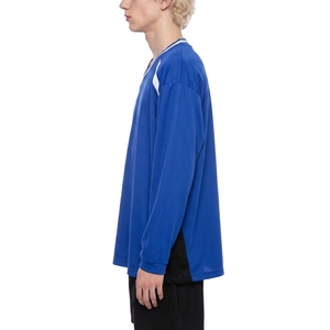 Camiseta Deportiva de Manga Larga con Cuello en V para Hombre, con Paneles de Color en Contraste, Sudadera Deportiva para Entrenamiento de Fútbol, Venta al Por Mayor - Product Image 3