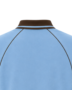 Camiseta Polo Personalizada para Hombre en Azul Cielo y Marrón Chocolate, Ropa Deportiva Informal Personalizada, Polo Transpirable de Manga Corta en Mezcla de Algodón - Product Image 2