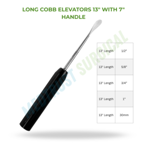Elevador Long Cobb de 13 pulgadas, instrumento quirúrgico de columna vertebral para neurocirugía, para elevación periostal de huesos - Product Image 2
