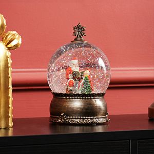 Globo di Neve Musicale Illuminato a Batteria con Glitter Rotolanti, Decorazione Natalizia con Finitura Bronzo - Product Image 6