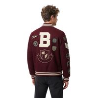 Veste de baseball en chenille personnalisée pour homme, style universitaire, 100% laine, bordeaux, avec patch brodé, streetwear, bomber