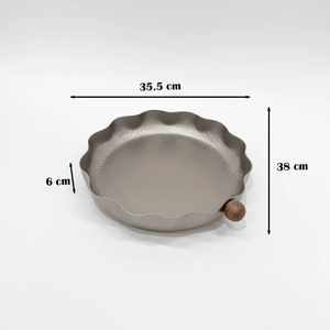 Bandeja de servir dorada con borde ondulado, frutero decorativo, decoración moderna para el hogar, plato de servir para utensilios de cocina y decoración de mesa - Product Image 6