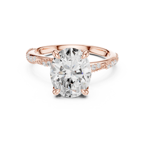 Oval Cut Diamond Engagement <b>Ring</b> <b>Split</b> Shank Pave Gold <b>Ring</b> Luxury Bridal Jewelry - Product Image 1