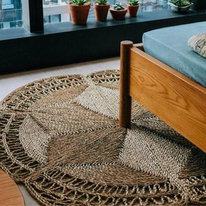 Alfombra Tejida a Mano de Fibra Natural de Pasto Marino para Decoración de Sala de Estar, Diseño Personalizado, Alfombras Antideslizantes, Exportación de Vietnam - Product Image 4
