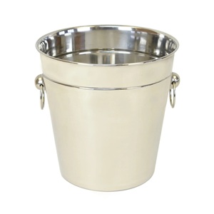 Shiny Silver Polished Stainless Steel Ice <b>Bucket</b>, Durable Wine, Beer & Champagne Cooler for Camping, Parties, Bars & Events - Product Image 4