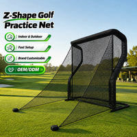 Filet d'entraînement de golf en forme de Z, robuste, modulaire, en tube de fer noir, avec retour de balle, pour jardin et garage, vente en gros