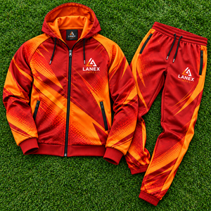 Ensemble de survêtement de sport personnalisé par sublimation, veste et pantalon d'entraînement entièrement imprimés, avec logo et nom personnalisés, ensemble athlétique - Product Image 5