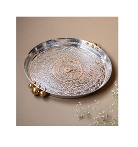 Latest Design Metal Food Serving <b>Tray</b> Round Shape Customized Size Chocolates <b>Snacks</b> <b>Tray</b> By Home Arts - Product Image 1