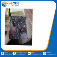 Carnet en cuir pur fait main avec décorations artisanales, journal artisanal, fournisseur en gros, fabricant en Inde