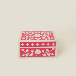 Caja de Joyería Rectangular de Lujo Clásica para el Hogar, Hecha a Mano, de Pino y MDF con Incrustaciones de Hueso, Almacenamiento Personalizado en Color/Tamaño, Diseño Grabado de Alta Calidad - Product Image 1