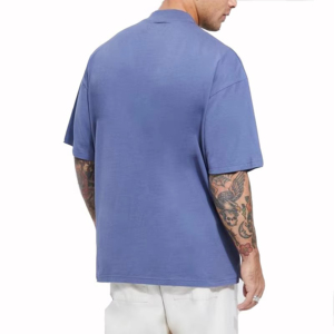 Men 100% Cotton Knitted T-Shirt Casual Summer Short Sleeve Neck Soft Breathable Lightweight Comfortable Gym Streetwear Daily - Product Image 4