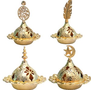 Minimilast Brass Incense Burner Leaf Handle | Spring/<b>Summer</b>/Fall <b>Decorative</b> Bakhoor Burner | Elegant Oud Fragrance Holder Home - Product Image 1