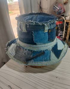 Sombrero de Pescador de Mezclilla Unisex, Estilo Casual Urbano, con Parches Multicolor, para Primavera/Verano - Product Image 3