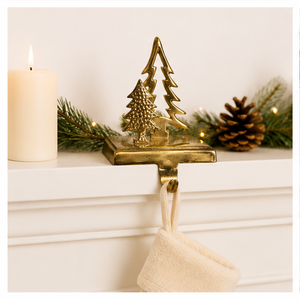 Wholesale Golden Metal Christmas Tree <b>Stocking</b> <b>Holder</b> For Mantel Heavy Duty Weighted Aluminum <b>Stocking</b> Hanger Hook For Fireplace - Product Image 2