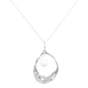 Collar de Cadena Chapado en Oro de 24K y Plata con Colgante de Ágata Blanca en Forma de Luna, Diseño Premium, Cristal Curativo, Joyería para Mujer - Product Image 2