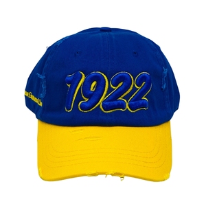 1922 SGRho หมวกเบสบอลปักลายสีน้ำเงินทอง ปรับขนาดได้ สำหรับทุกเพศ หมวกสัญลักษณ์สมาคมนักศึกษากรีก สวมใส่สบายๆ สไตล์สตรีทแวร์ แบบสั่งทำพิเศษ - Product Image 1