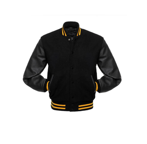 Men's Wool Baseball Letterman Winter <b>Jacket</b> Polyester Sleeves Wind-Proof Varsity Style High Street OEM Service Stand - Product Image 4