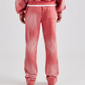 Unisex <b>Pink</b> <b>Tracksuit</b> Set Hooded Sweatshirt Pants Solid Color Casual Style Full Length Breathable Quick Dry 100% Cotton Winter - Product Image 2