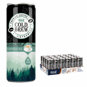 Café Robusta Instantáneo, Espresso Helado en Lata de Aluminio de 250 ml, Listo para Beber, Leche en Polvo Pura y Natural, VINUT, Importadores Mayoristas Globales - Product Image 1