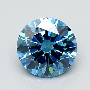 Diamant rond de laboratoire 1,52 ct, bleu vif fantaisie, clarté VS1, finition polie, CVD, pierre de bijouterie en vrac, boutique - Product Image 1